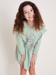 Monsoon Green 100% Cotton Unicorn Sweater Dress - Image 1 of 4