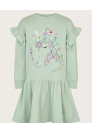 Monsoon Green 100% Cotton Unicorn Sweater Dress - Image 2 of 4