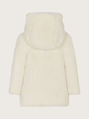 Monsoon Green Baby Reversible Faux Fur Coat - Image 2 of 4