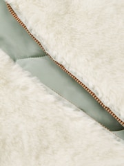 Monsoon Green Baby Reversible Faux Fur Coat - Image 4 of 4