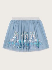 Monsoon Blue Sequin Bow Skirt - Image 2 of 4
