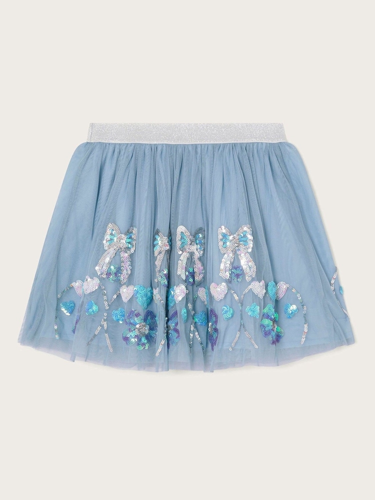 Monsoon Blue Sequin Bow Skirt - Image 2 of 4
