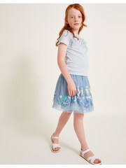 Monsoon Blue Sequin Bow Skirt - Image 3 of 4