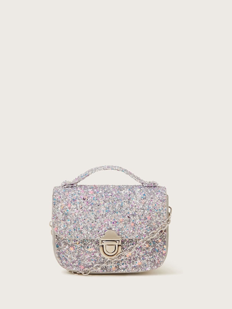 Monsoon Silver Glitter Mini Bag - Image 1 of 3 Monsoon Silver Glitter Mini Bag - Image 1 of 3