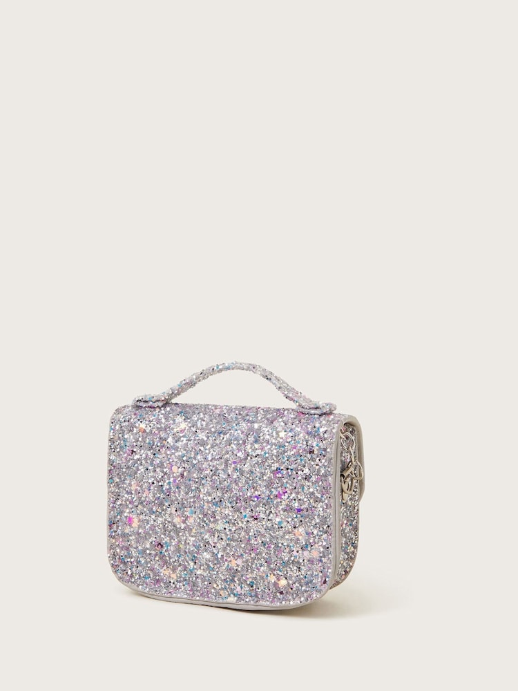Monsoon Silver Glitter Mini Bag - Image 2 of 3 Monsoon Silver Glitter Mini Bag - Image 2 of 3