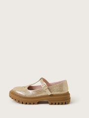 Monsoon Gold Glitter Patent Mary Jane Shoes - Image 2 of 3