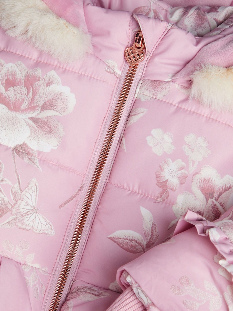 Monsoon Pink Baby Marcella Roses Coat - Image 3 of 3