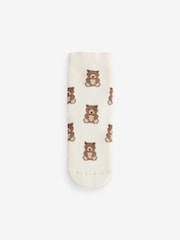 Navy/Ecru Bear Cosy Terry Cotton Rich Socks 5 Pack - Image 3 of 6