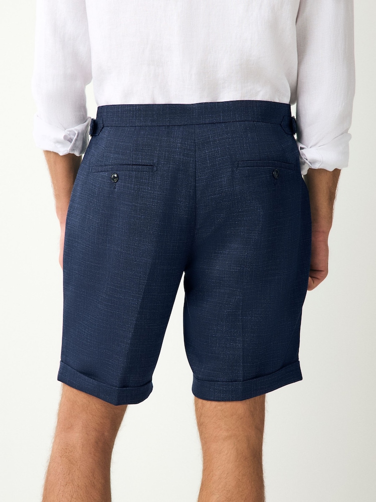 Bleu marine - Shorts texturés coupe slim avec ajustement latéral - Image 3 of 10