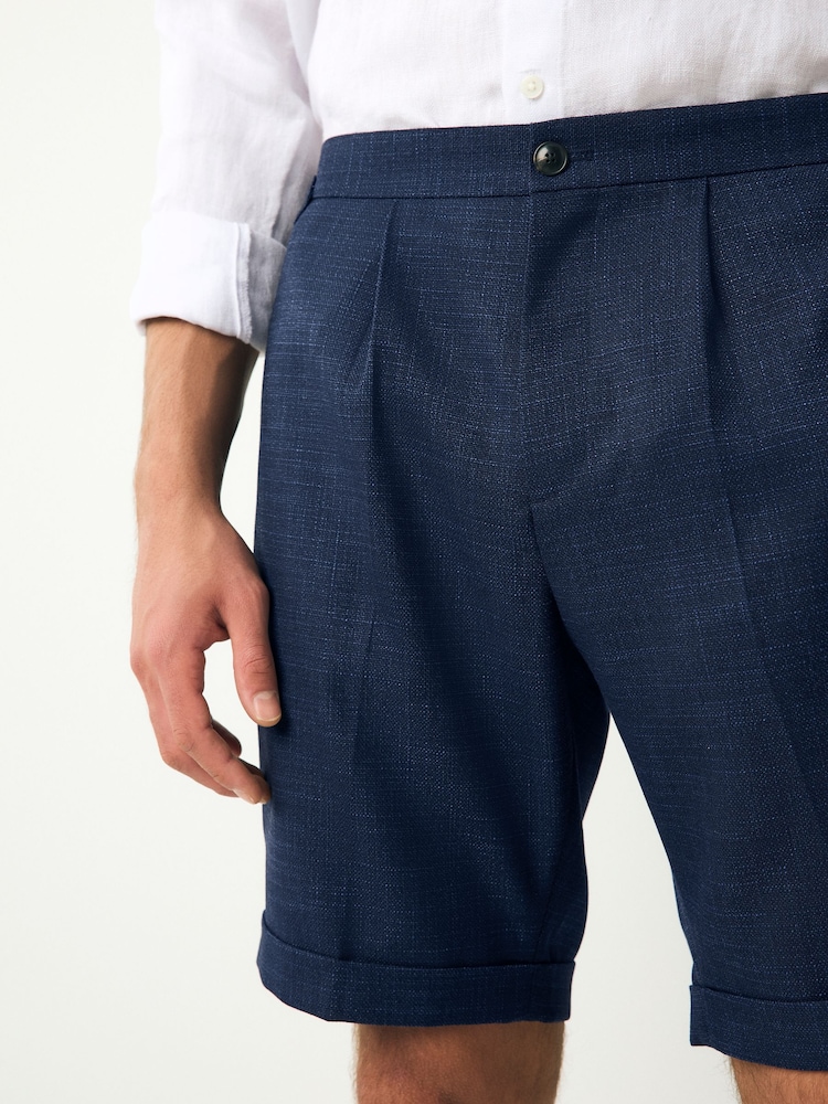 Bleu marine - Shorts texturés coupe slim avec ajustement latéral - Image 4 of 10