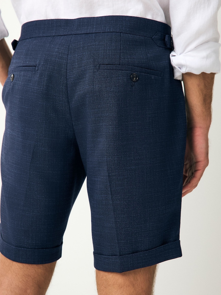 Bleu marine - Shorts texturés coupe slim avec ajustement latéral - Image 5 of 10