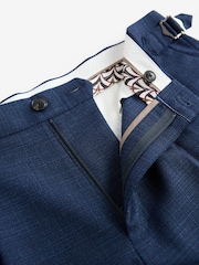 Navy Blue Slim Fit Textured Side Adjuster Shorts - Image 8 of 10