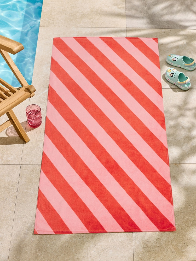 2 Pack 100% Cotton Stripe Beach Towels - Imagen 2 de 7