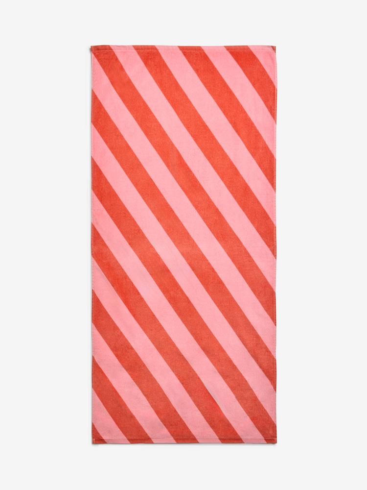 2 Pack 100% Cotton Stripe Beach Towels - Image 6 of 7