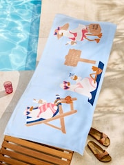 Blue Seagull 100% Cotton Beach Towel - Image 1 of 3