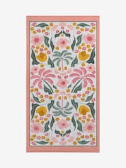 Pink Floral Palm XL 100% Cotton Beach Towel - Image 3 of 4