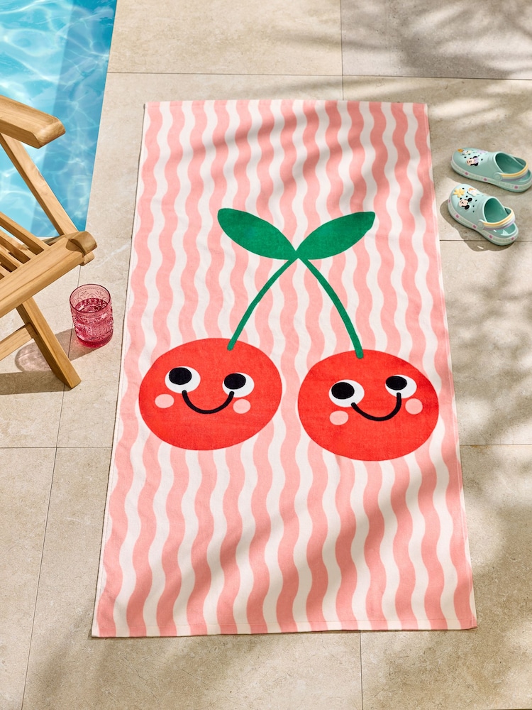 Cherry Kids 100% Cotton Beach Towel - Image 1 of 4