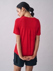 Red Crew Neck Lightweight Short Sleeve T-Shirt - Image 3 of 7