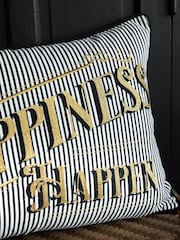 Подушка с надписью и вышивкой Rockett George Let Happiness Happen - Изображение 1 из 6
