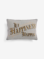 Подушка с надписью и вышивкой Rockett George Let Happiness Happen - Изображение 4 из 6