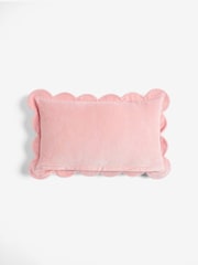 Rockett St George Pink Ooh La La Scalloped Velvet Slogan Cushion - Image 5 of 6