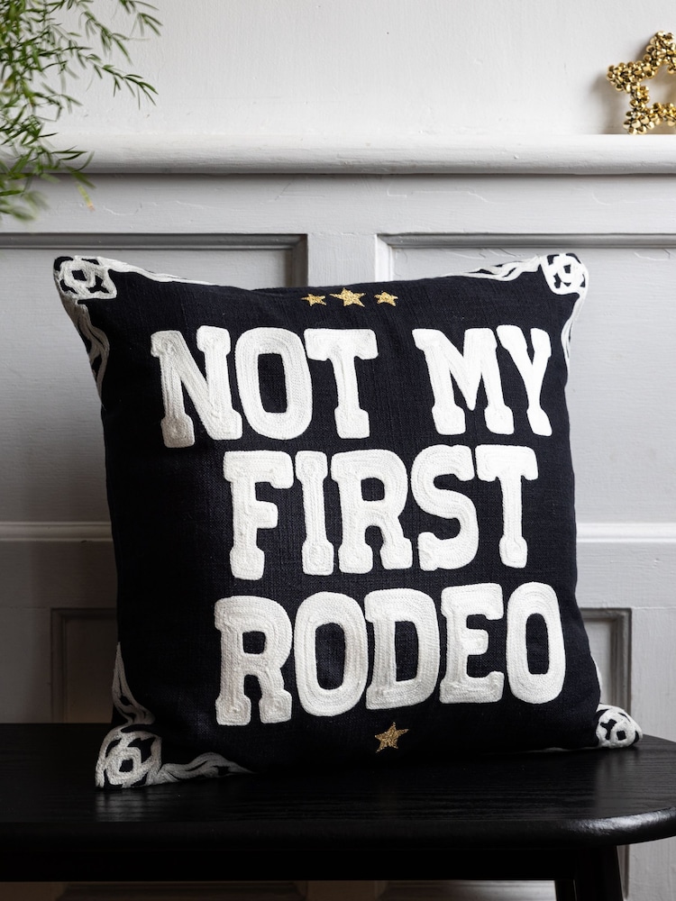 Подушка с вышивкой и надписью Rockett St George Not My First Rodeo - Изображение 1 из 6