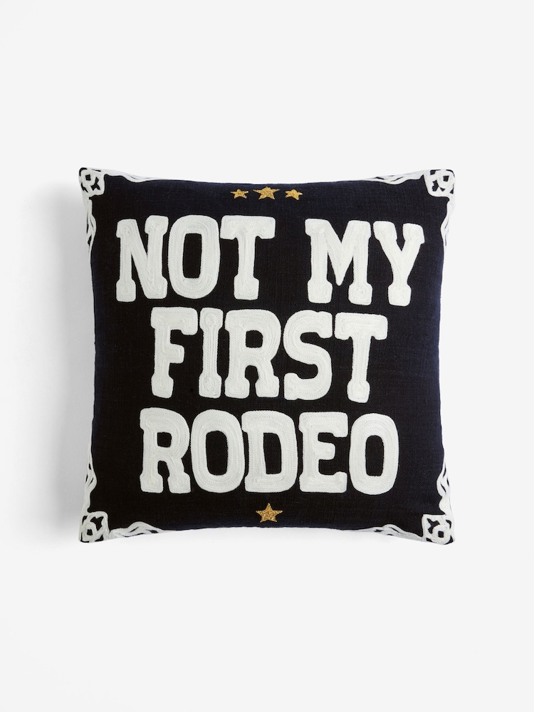 Подушка с вышивкой и надписью Rockett St George Not My First Rodeo - Изображение 2 из 6