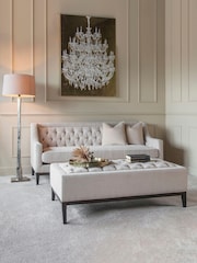 Libra Ivory Theodore Buttoned XL Ottoman - Image 1 of 6
