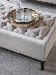 Libra Ivory Theodore Buttoned XL Ottoman - Image 2 of 6