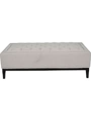 Libra Ivory Theodore Buttoned XL Ottoman - Image 4 of 6