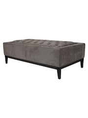 Libra Warm Grey Theodore Buttoned XL Ottoman - Image 3 of 5