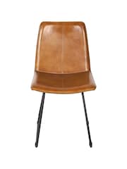 Libra Set of 2 Brown Robinson Leather Dining Chairs - Image 3 of 5