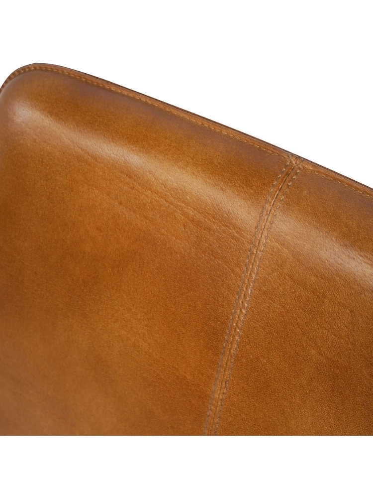 Libra Set of 2 Brown Robinson Leather Dining Chairs - Image 5 of 5