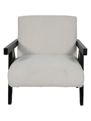 Libra Ivory San Diego Wooden Frame Boucle Armchair - Image 3 of 5