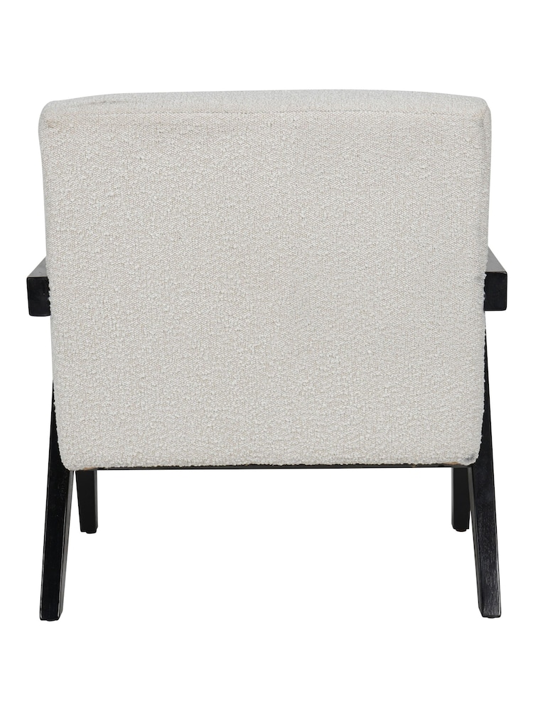 Libra Ivory San Diego Wooden Frame Boucle Armchair - Image 5 of 5