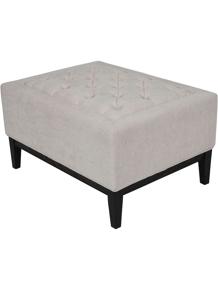 Libra Cream Theodore Buttoned Stool - Image 2 of 5