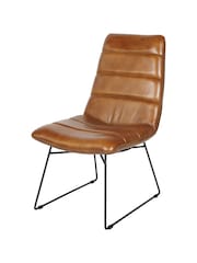 Libra Brown Arthur Leather Chair - Image 2 of 6