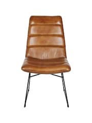 Libra Brown Arthur Leather Chair - Image 3 of 6