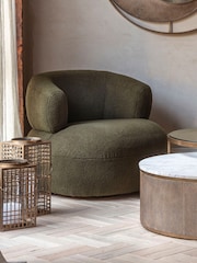 Libra Green Luna Occasional Boucle Chair - Image 1 of 3