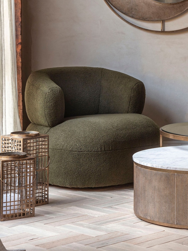 Libra Green Luna Occasional Boucle Chair - Image 1 of 3