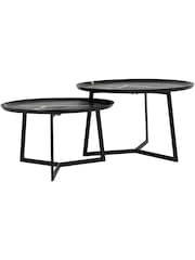 Libra Black Arizona Textured Aluminium Coffee Table Set of 2 - Image 4 of 5