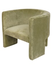 Libra Green Velvet Tri-Leg Chair - Image 3 of 6