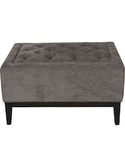 Libra Warm Grey Theodore Buttoned Stool - Image 3 of 4