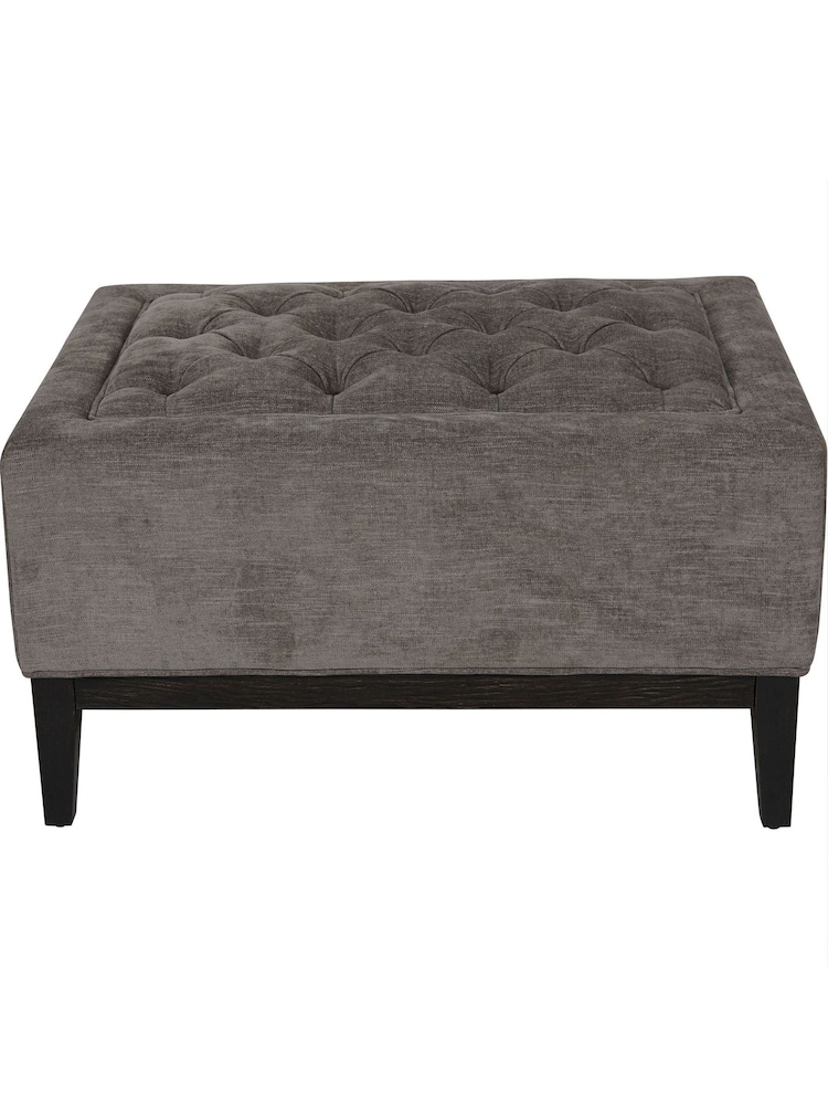 Libra Warm Grey Theodore Buttoned Stool - Image 4 of 4