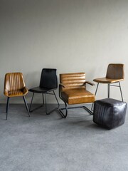Libra Cognac Brown Henrick Occasional Leather Chair - Image 2 of 6