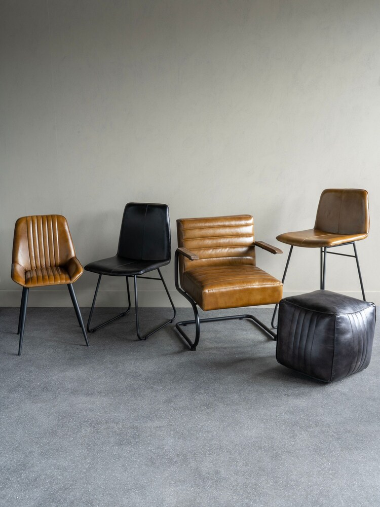 Libra Cognac Brown Henrick Occasional Leather Chair - Image 2 of 6