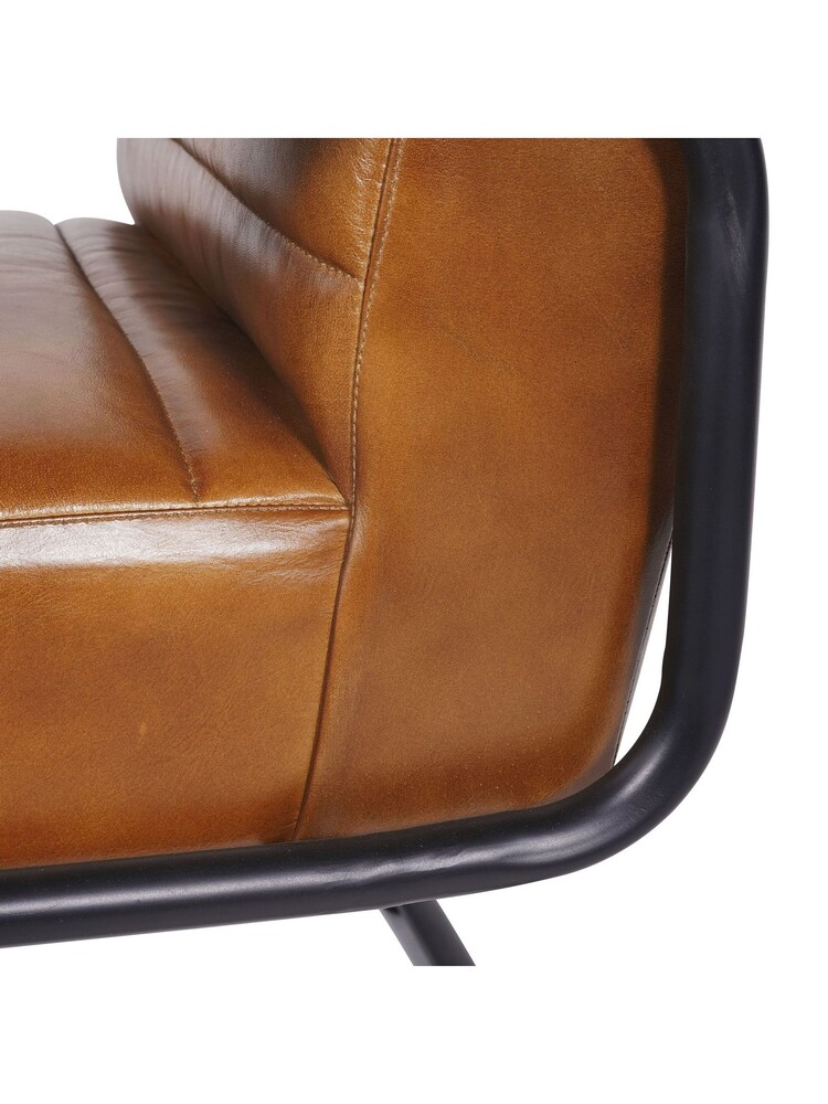 Libra Cognac Brown Henrick Occasional Leather Chair - Image 6 of 6