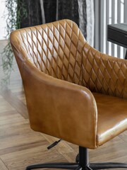 Libra Brown Maxwell Leather Office Chair - Image 2 of 5