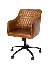 Libra Brown Maxwell Leather Office Chair - Image 3 of 5