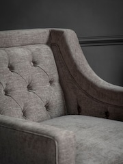 Libra Warm Grey Theodore Buttoned Armchair - Image 2 of 6